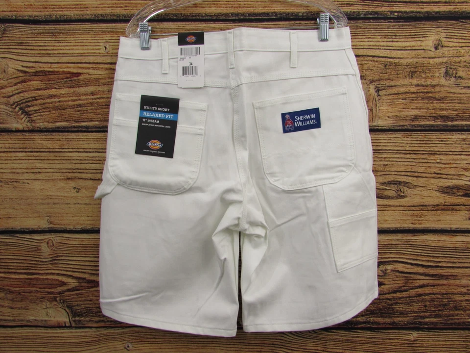 Dickies Sherwin Williams Men's White Painter / Utility Shorts Size 34