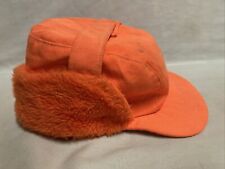 Vintage Gore Tex Hat Orange Hunting Made USA Ear Flap Size Large ￼