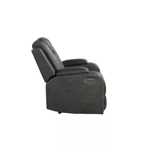 Benz LED & Power Recliner Chair Made With Faux Leather in Gray - Picture 1 of 11