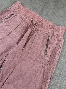 Athleta Pants Womens Purple Linen Wide Leg Cabo Lagenlook Pull On Pockets -Sz 10 - Picture 1 of 9