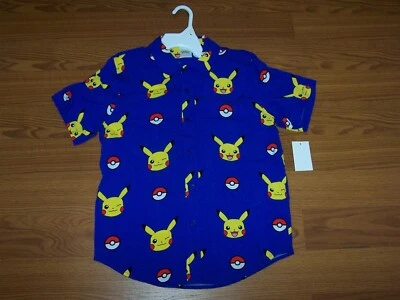 Size (L 14/16) Boys Pokémon Short Sleeve Woven Button-Down Shirt - Image 1 of 4