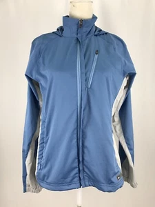 REI Soft Blue Zip Up Soft Shell Hooded Jacket Women’s Size Medium - Picture 1 of 11