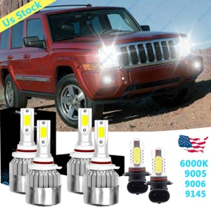 For Jeep Commander 2006-2010 6000K White LED Headlight + Fog Light Bulbs Kits - Bild 1 von 10