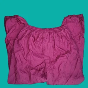 Vintage 80s 90s Crinkle Wind Pants Womens XL Santana Maroon Insulated Track Pant - Picture 1 of 4