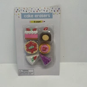 6 cake erasers pie school school supplies teachers rewards party favors gifts - Picture 1 of 3