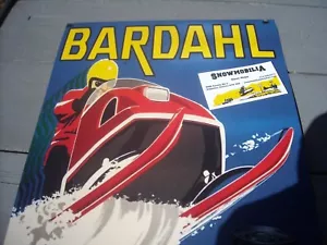 Vintage 1970 BARDAHL Snowmobile Motor OIL Poster Sign - Picture 1 of 4