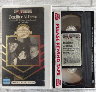 Deadline At Dawn VHS Susan Hayward Bill Williams Paul Lukas RKO Original Studio - Imagem 1 de 2