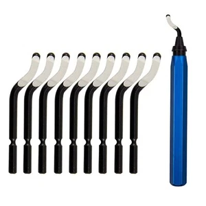 Deburring Tool with 10 Pcs Rotary Deburr Blades for Plastic Wood Copper Steel - Foto 1 di 2