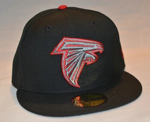 New Era Atlanta Falcons Topperzstore Black Platinum Gray Silver 7 1/8 Hat Fitted - Picture 1 of 11