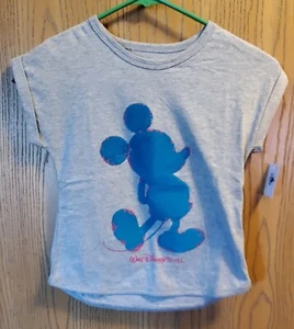 DISNEY PARKS WALT DISNEYWORLD FELT MICKEY SHIRT YOUTH SIZE MEDIUM - Picture 1 of 2