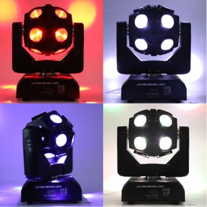 Luz principal móvil LED giratoria de haz de fútbol americano de 4 piezas 12x12w RGBW a todo color LED - Imagen 1 de 10