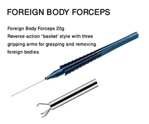 TITANIUM AND STAINLESS STEEL OPHTHALMIC VITREORETINAL FOREIGN BODY FORCEPS 20g - Picture 1 of 2
