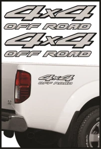 4X4 OFFROAD SILVER / BLACK DECALS FOR NISSAN FRONTIER TRUCKS 2-PACK SIZE 4"x15" - Picture 1 of 1