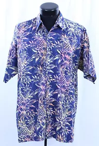 Camicia nuova con etichette Pete Huntington Bali hawaiana con bottoni 2XL Hawaii Tiki Luau fatta a mano - Foto 1 di 24