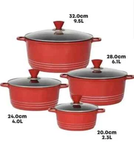 Juego de ollas fundidas a presión - Olla de cocina con revestimiento antiadherente de aluminio de 4 piezas - 4 colores - Imagen 1 de 4