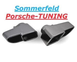 Porsche 997 Turbo MK1 Doppel Endrohre schwarz chrom black double Tail Pipe - Picture 1 of 1