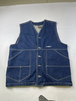 Chaleco holgado vintage Jnco para hombre de mezclilla sin mangas con botones años 90 Y2K hecho en EE. UU. XL Foto 1 de 4