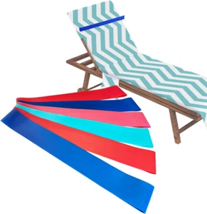 6 Pack Towel Bands, Towel Holder for Beach Chair, 6 Color Rubber Towel Clips - Picture 1 of 12