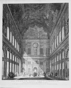 Antique map, Wagenaar, groote zaal van 't stadhuis naar schepens kamer te zien: - Picture 1 of 1