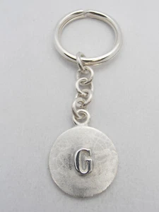 Portachiavi con Lettera - G - in Argento 925 - Iniziale - Alfabeto - brisè - - Picture 1 of 6