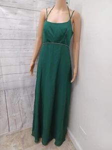 Y2K Alfred Angelo Babydoll Green Dress Spaghetti Strap Halter Sz 7/8 - Picture 1 of 12