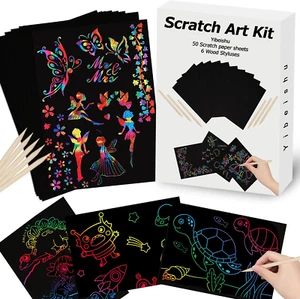 Rainbow Magic Scratch Art Set for Kids - Creative Doodle Kit for All Ages - Picture 1 of 11