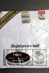 3 PACK MEN'S CLASSIC Boxer FULL CUT UNDERWEAR Briefs Small 30-32 WHITES SHORTS - Picture 1 of 6