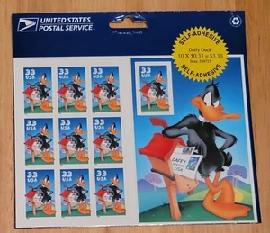 10 Daffy Duck 33 cents U.S. Postage Stamps (Sheet) - Picture 1 of 1