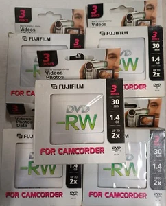 15 FujiFilm DVD-RW Mini (5 Pk Box da 3 Disk) 1.4 GB 30 Min 2X Videocamera - Picture 1 of 2