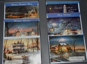 Christmas Cards Lots of 6 (7.5" x 5.5") Printed Words w/ Matching Envelopes - Picture 1 of 13