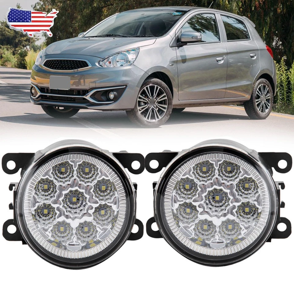Par de luces antiniebla LED para parachoques delantero para Mitsubishi Mirage 2017-2020 Foto 1 de 4