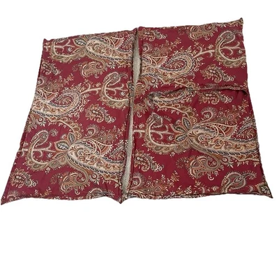 VTG 2pc Ralph Lauren Red Paisley Cotton Pillow Shams King Size - Image 1 of 4