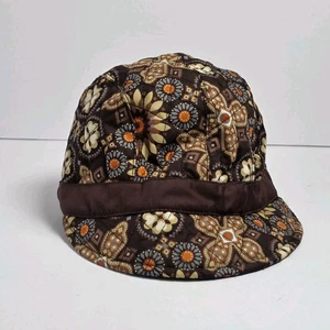 Vera Bradley Brown Canyon Quilted Hat Newsboy Newsgirl One Size Cap - Picture 1 of 7
