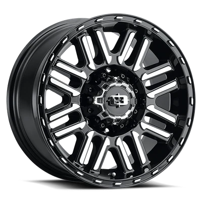 Vision Off-Road Wheels 348 16x8 +0 Gloss Black Machined Face 8x170 (QTY 4) Foto 1 de 4