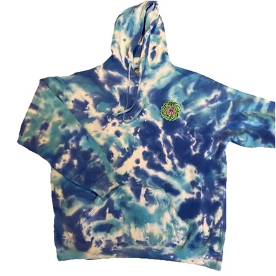 Santa Cruz Skateboards Slime Balls Hoodie Sweatshirt Size XL Blue Tie Dye Retro - Image 1 of 4