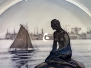 ROYAL COPENHAGEN Denmark LANGELINIE Mermaid on Rock 8.5" BOWL #3643 - Picture 1 of 7