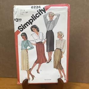 Simplicity Sewing Pattern Uncut Misses Skirts Slim 6234 size 16 - Picture 1 of 7