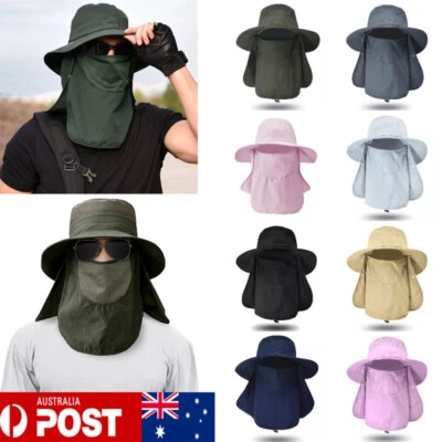 Outdoor Sun UV Protection Fishing Cap Neck Face Flap Wide Brim Hat Cover Sun Hat - image 1 of 4