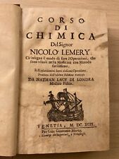 Libro - Nicolò Lemery (Nicolas Lemery) - CORSO DI CHIMICA (1699) - Raro