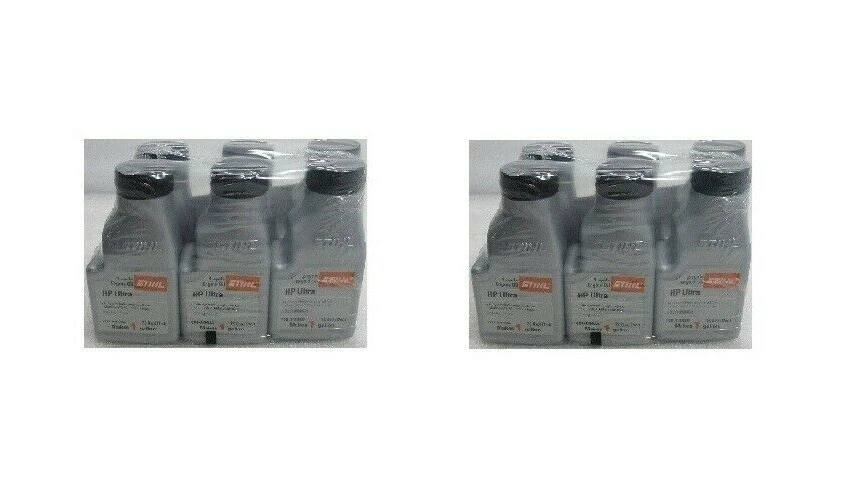 Mezcla de aceite de motor ultra sintético Stihl 2 ciclos HP 2,6 OZ 1 galón (2 -- 6 paquetes) Foto 1 de 1