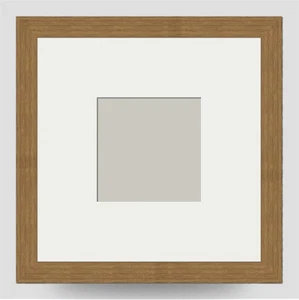 OAK STYLE 8x8 PHOTO FRAME incl SOFT WHITE Mount for 4x4 PICTURE ART CRAFT - Picture 1 of 6