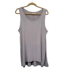 Blusa sin mangas túnica gris liso Lori Goldstein LOGO capas 1X - Imagen 1 de 3