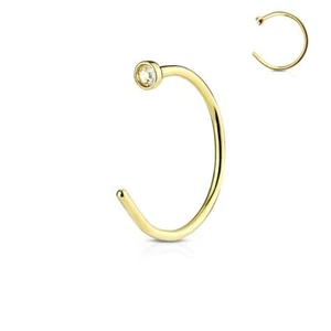 Piercing Nose Ring Golden Rhinestone - Picture 1 of 1