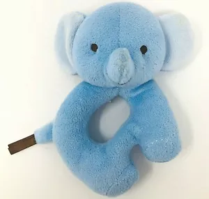 Fisher Price Blue Elephant Plush Ring Rattle Snugamonkey Teether Grasp Baby Toy - Picture 1 of 4