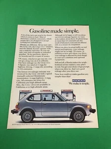 1977 1978 1979 HONDA CIVIC VINTAGE ORIGINAL PRINT AD ADVERTISEMENT PRINTED - Imagen 1 de 1