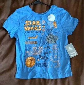 NWT !! Disney Star Wars Kids T-shirt "A NEW HOPE" Blue Size M 7/8 - Picture 1 of 7