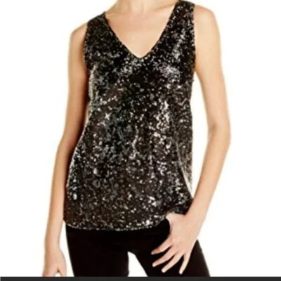 bb dakota sequin top size Large Black and Silver Foto 1 de 4