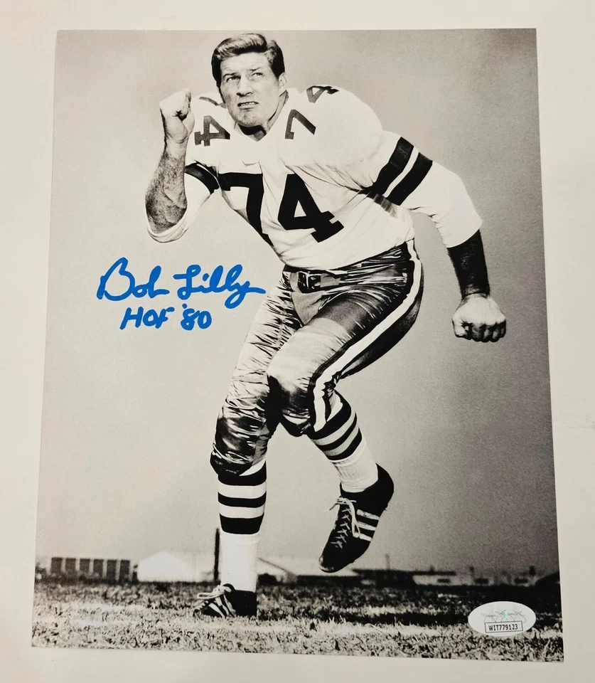 Bob Lilly Signed 8X10 Photo - DALLAS COWBOYS -- COA NFL HOF Football JSA - Image 1 of 1