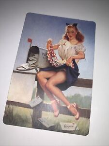 AMERICAN BEAUTIES Pin-Up Girls Card VERY LOVELY Red Head  SEXY Vtg Art Mail Box