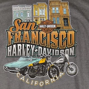 NEW Harley-Davidson San Francisco California Long Sleeve T-Shirt Mens 2XL Gray - Picture 1 of 5